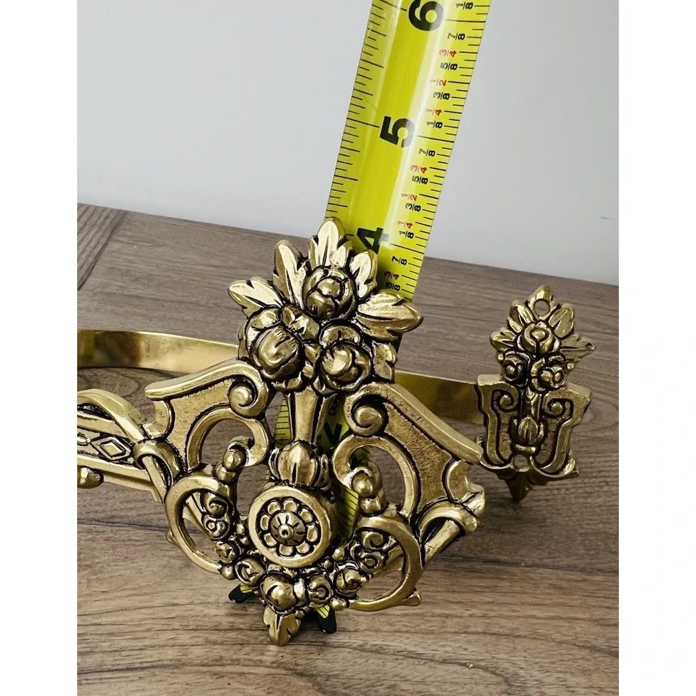 Vintage Ornate Brass Curtain Tie Back/towel Holder Floral Victorian Large